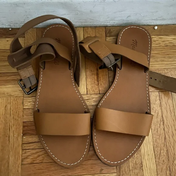 Madewell The Boardwalk Ankle Strap Sandals Camel Brown - Picture 4 of 6